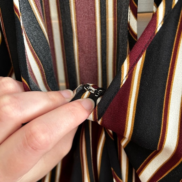 NWT Xhilaration Black and White Striped Jumpsuit with Wrap Top - Picture 3 of 7